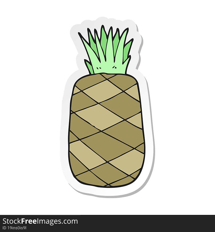 sticker of a cartoon pineapple