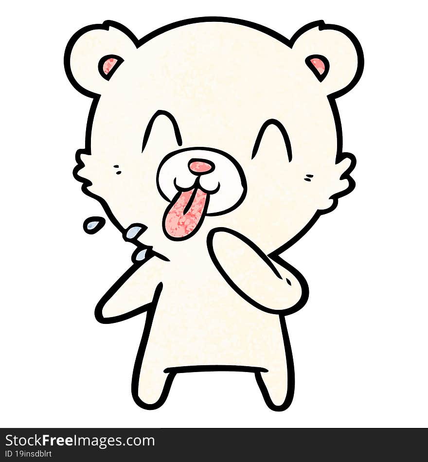 rude cartoon polar bear sticking out tongue. rude cartoon polar bear sticking out tongue