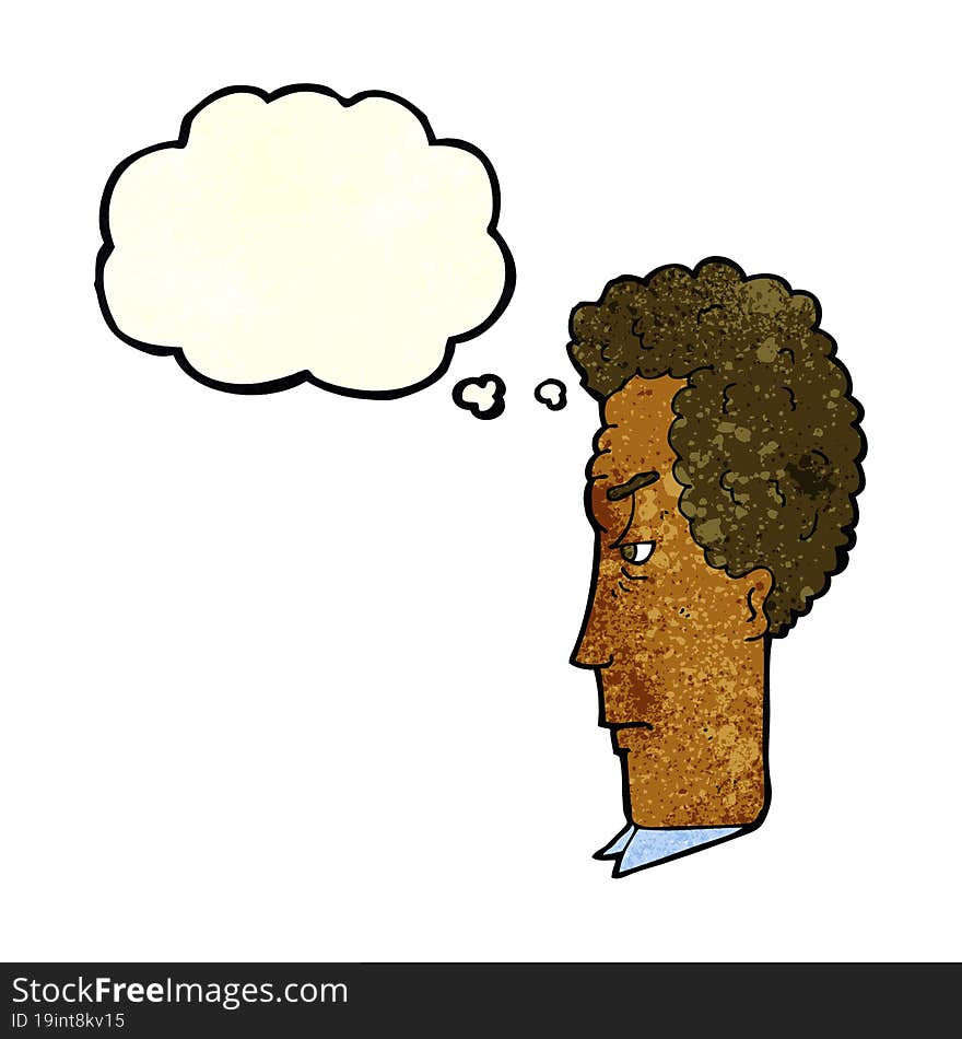 Cartoon Annoyed Man With Thought Bubble