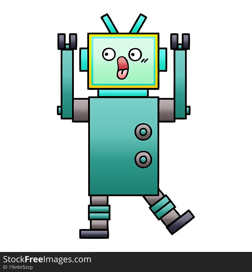 Gradient Shaded Cartoon Robot