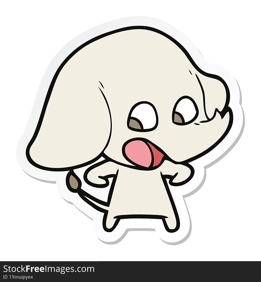 sticker of a cute cartoon elephant