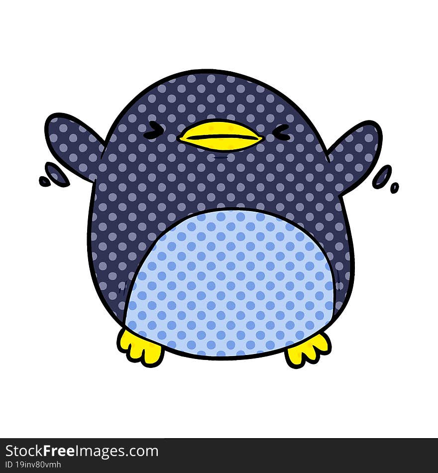 cute cartoon penguin flapping wings. cute cartoon penguin flapping wings