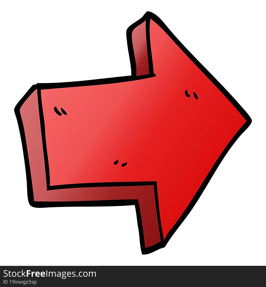 cartoon doodle red arrow