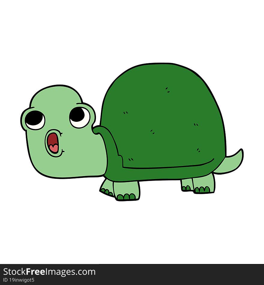 cartoon doodle shocked turtle