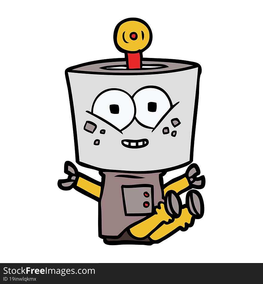 happy cartoon robot. happy cartoon robot