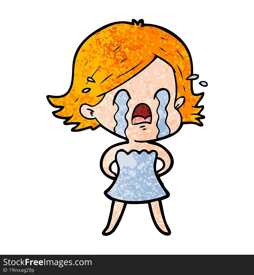 cartoon woman crying. cartoon woman crying