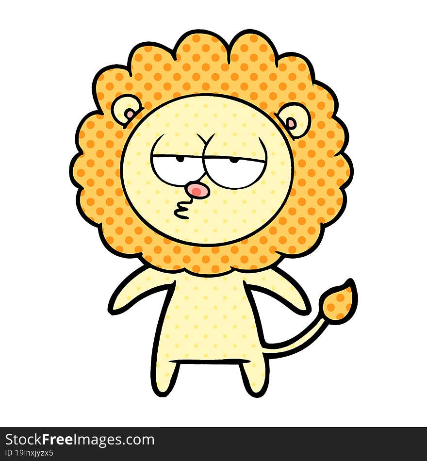 cartoon bored lion. cartoon bored lion