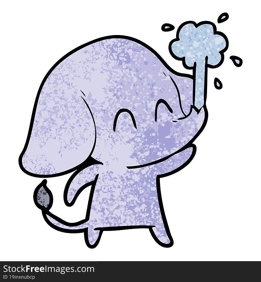 cute cartoon elephant spouting water. cute cartoon elephant spouting water