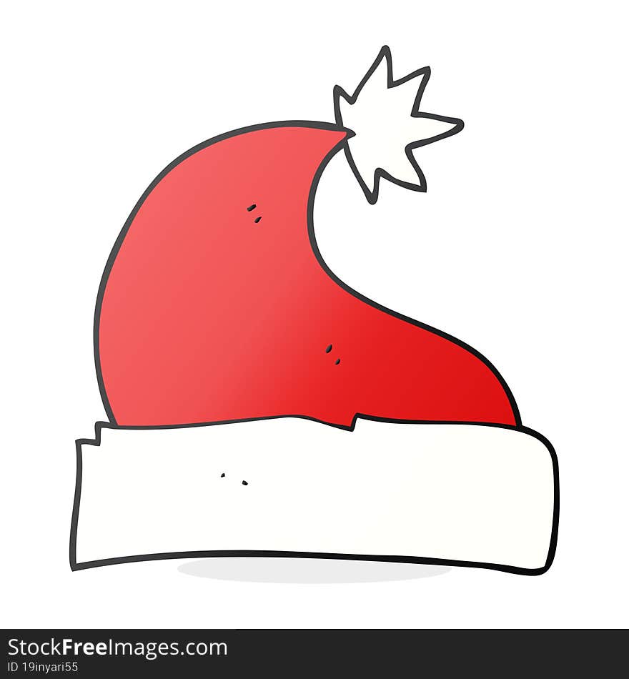 freehand drawn cartoon christmas hat