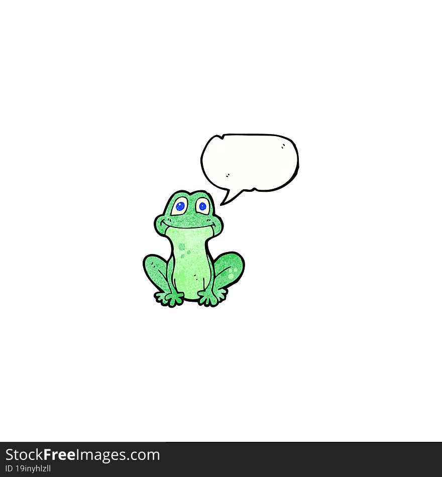 cartoon frog with speech bubble