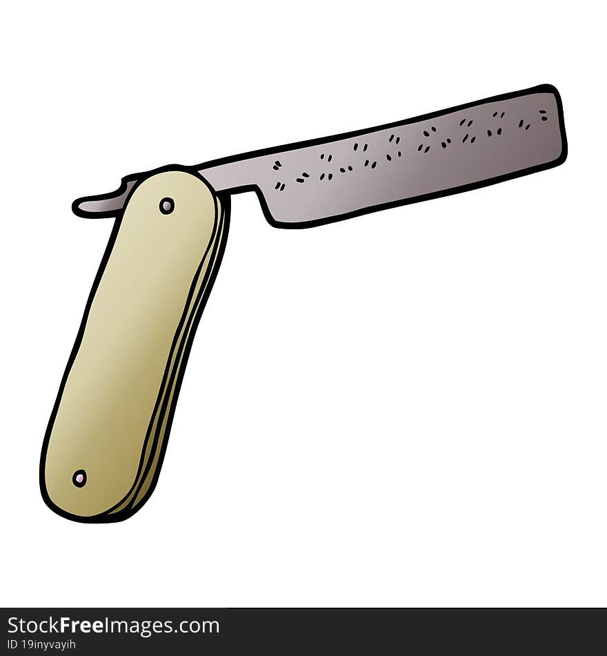 cartoon doodle cut throat razor