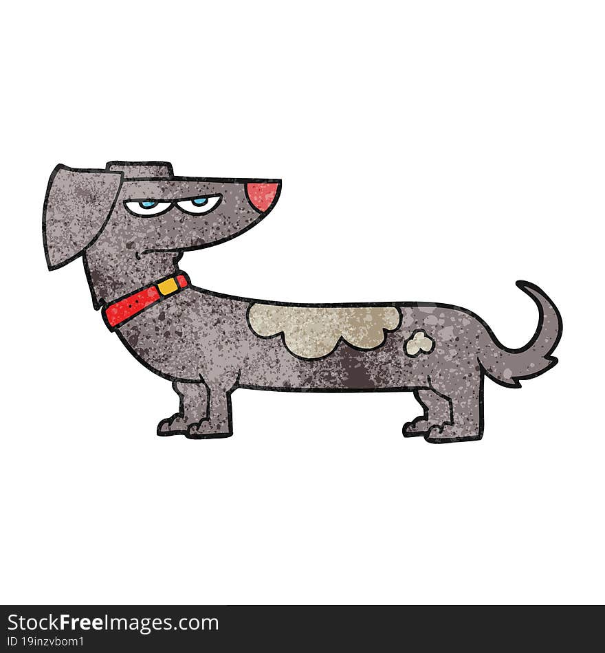 freehand textured cartoon annoyed dog