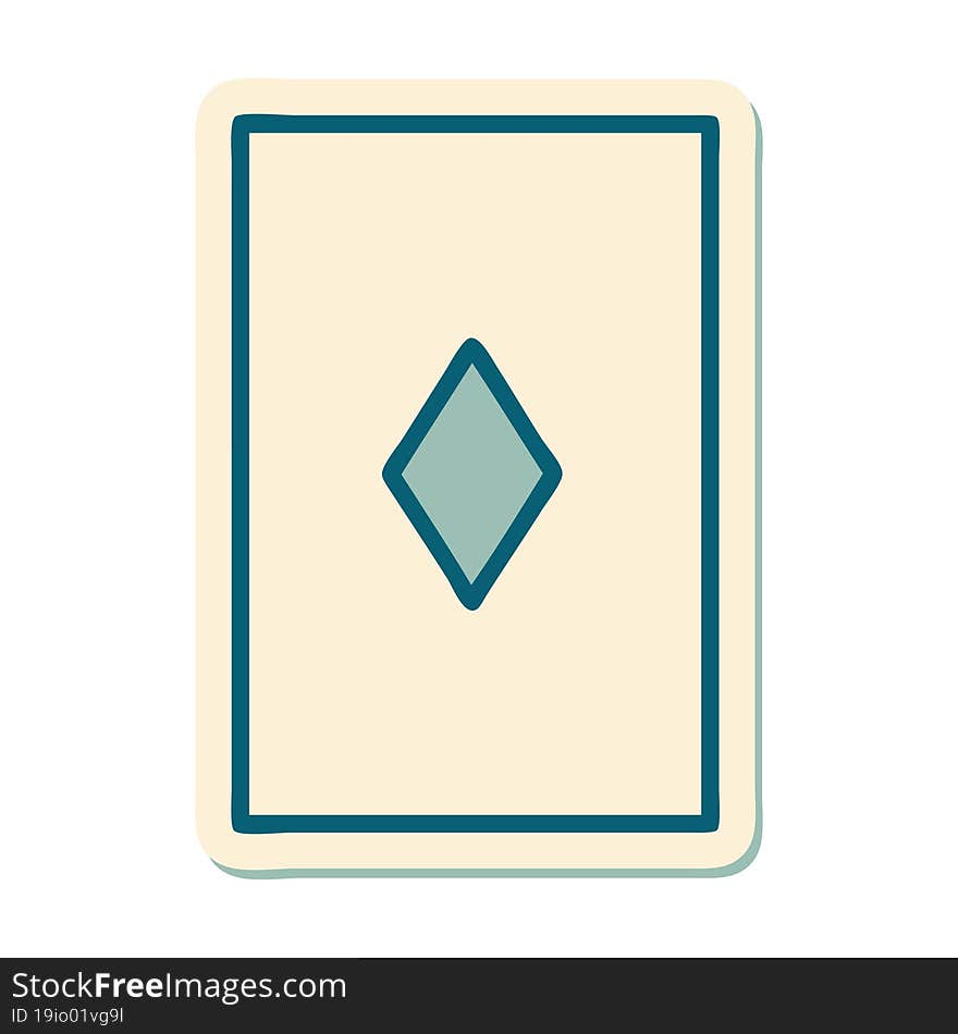 Tattoo Style Sticker Of The Ace Of Diamonds