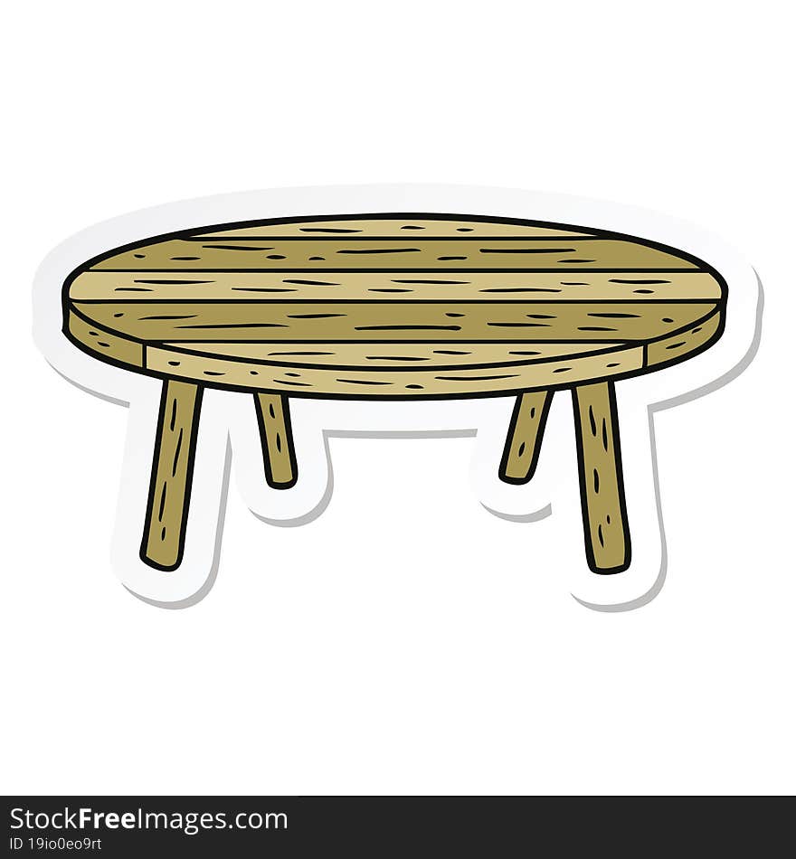 sticker of a cartoon table