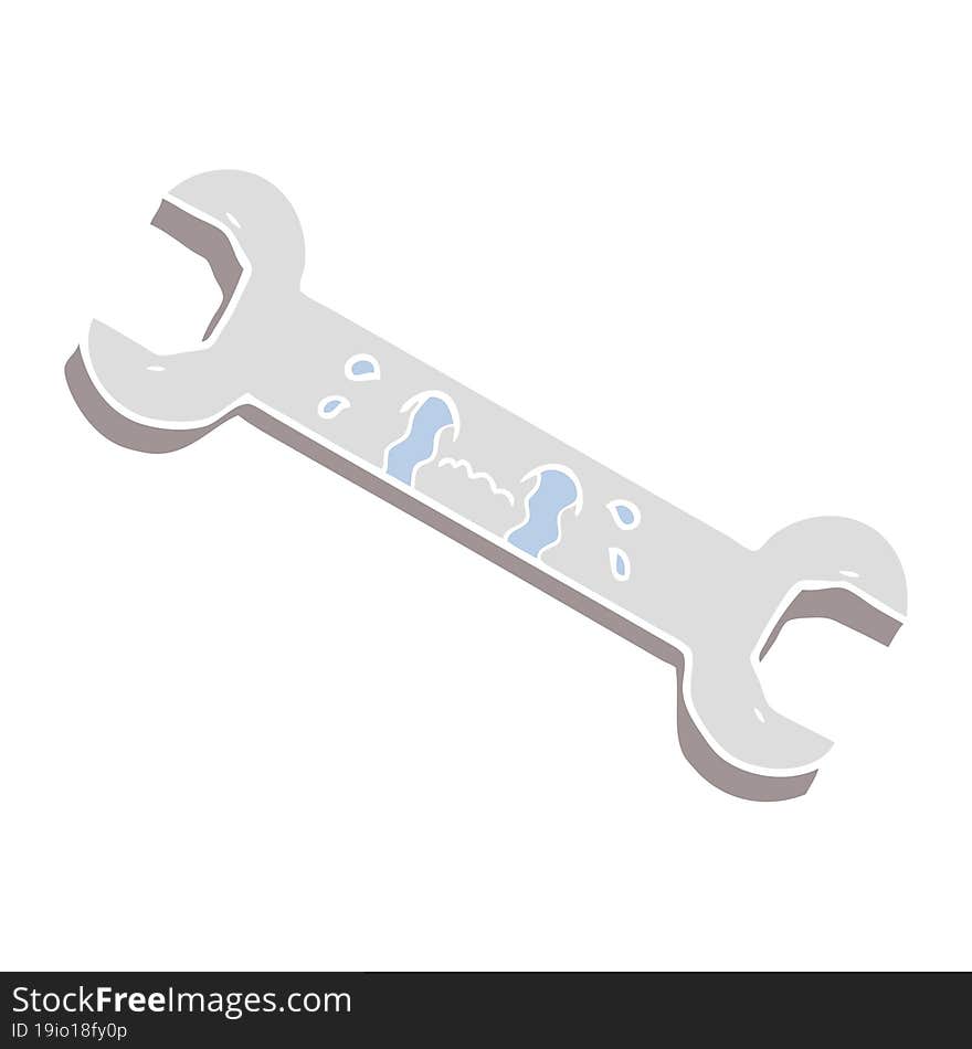 flat color style cartoon crying spanner