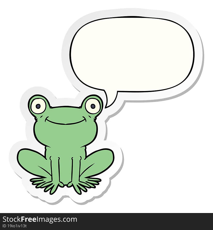 cartoon frog and speech bubble sticker