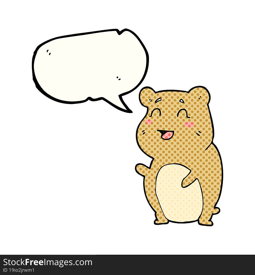 comic book speech bubble cartoon cute hamster