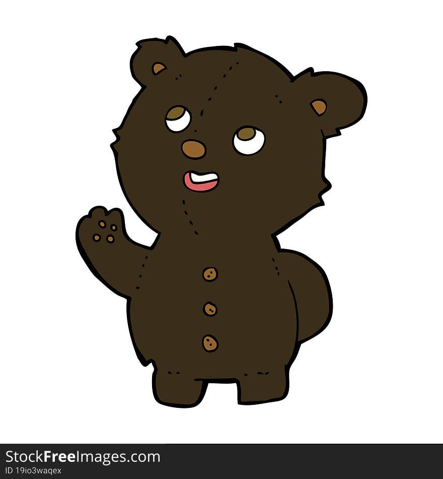 cartoon cute black bear cub