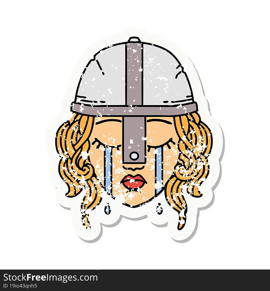 crying human fighter grunge sticker