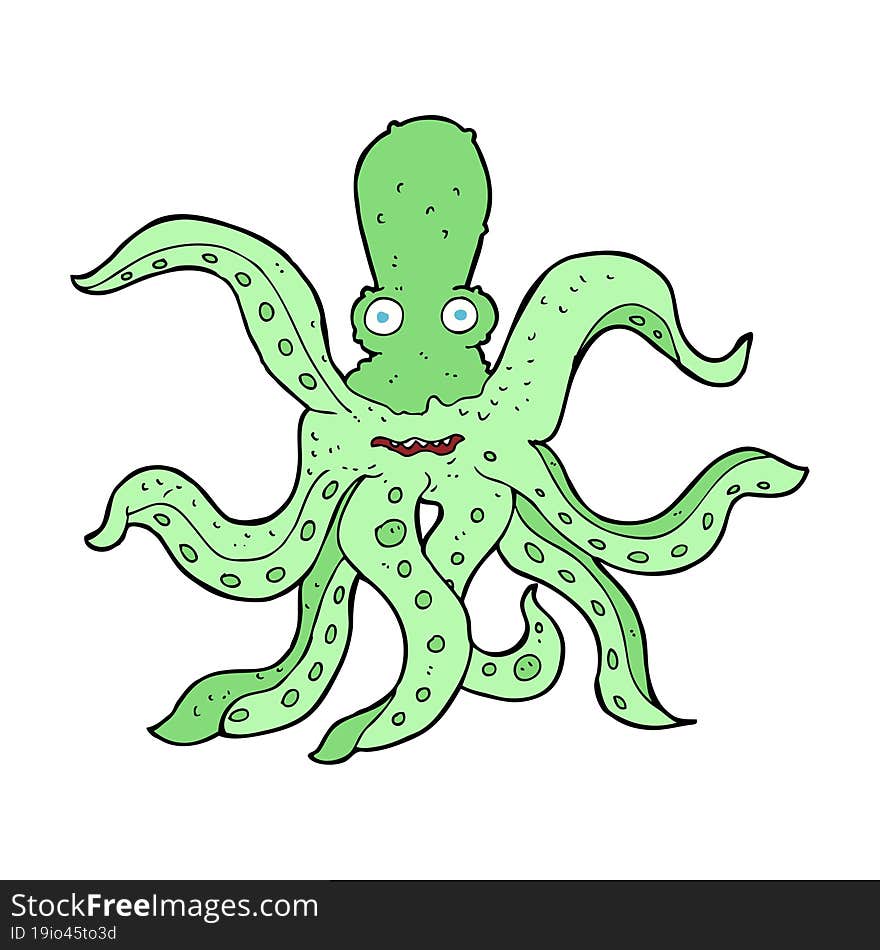 cartoon giant octopus