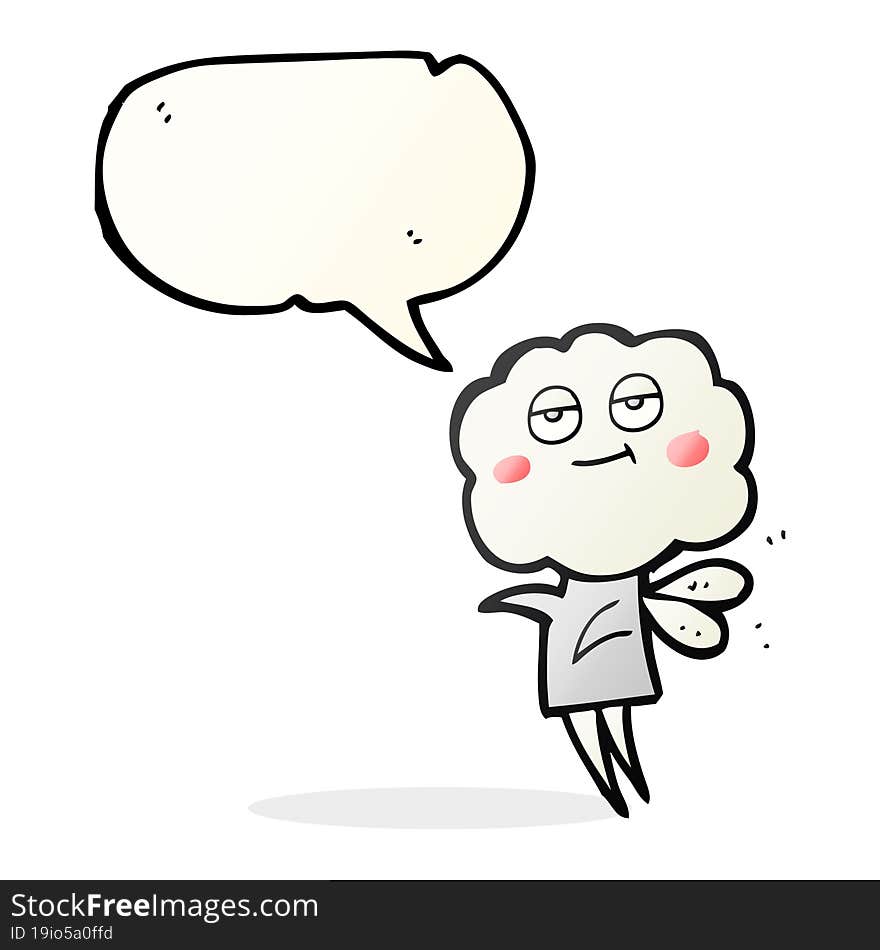 speech bubble cartoon cute cloud head imp