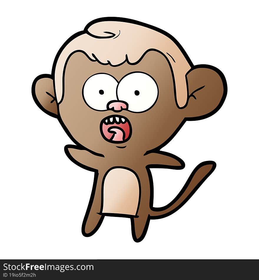 cartoon shocked monkey. cartoon shocked monkey