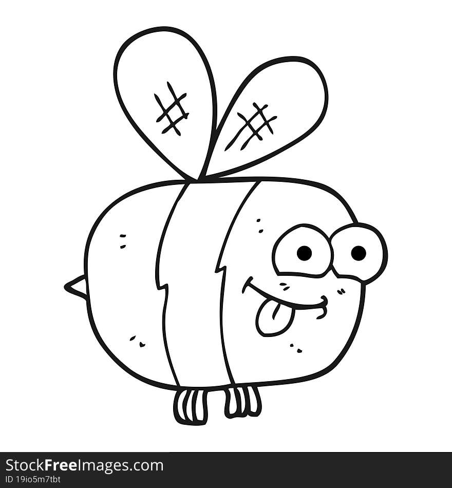 black and white cartoon bee