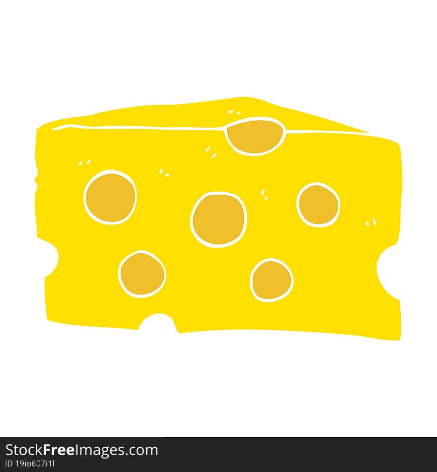 Flat Color Illustration Of A Cartoon Cheese