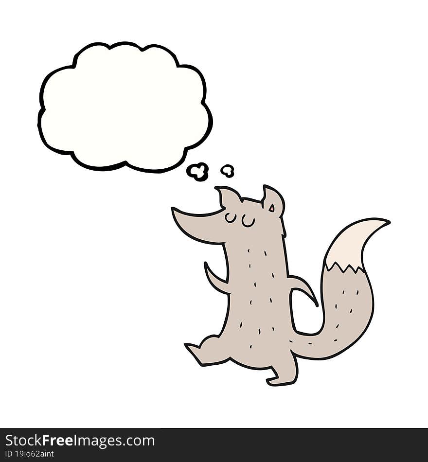 thought bubble cartoon cute wolf