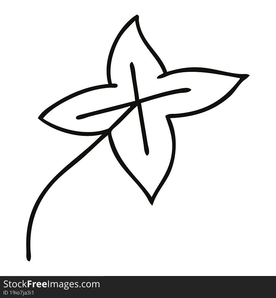 line drawing cartoon autumn leaf