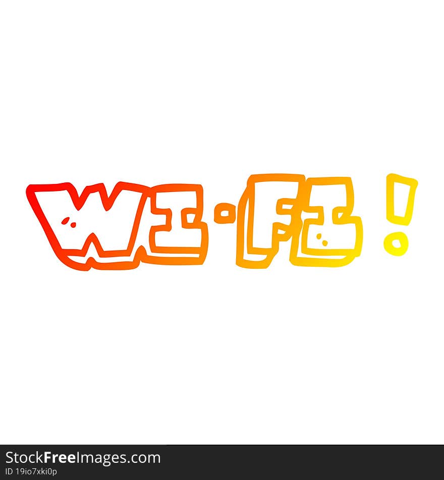 warm gradient line drawing cartoon wi fi