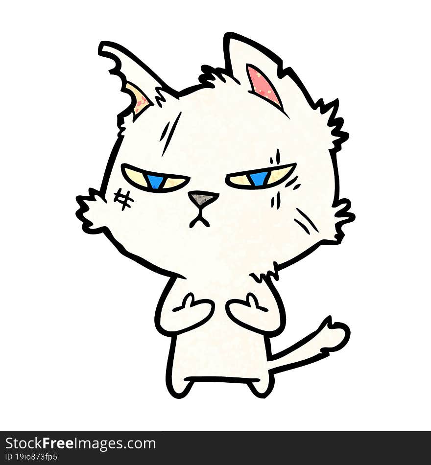 tough cartoon cat. tough cartoon cat