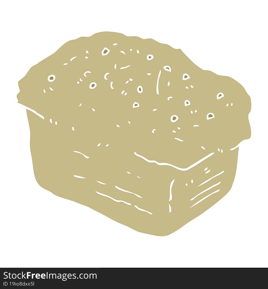 flat color illustration of a cartoon bread