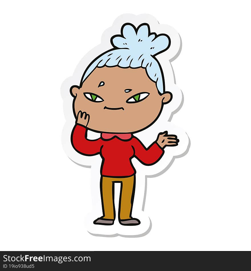 Sticker Of A Cartoon Woman