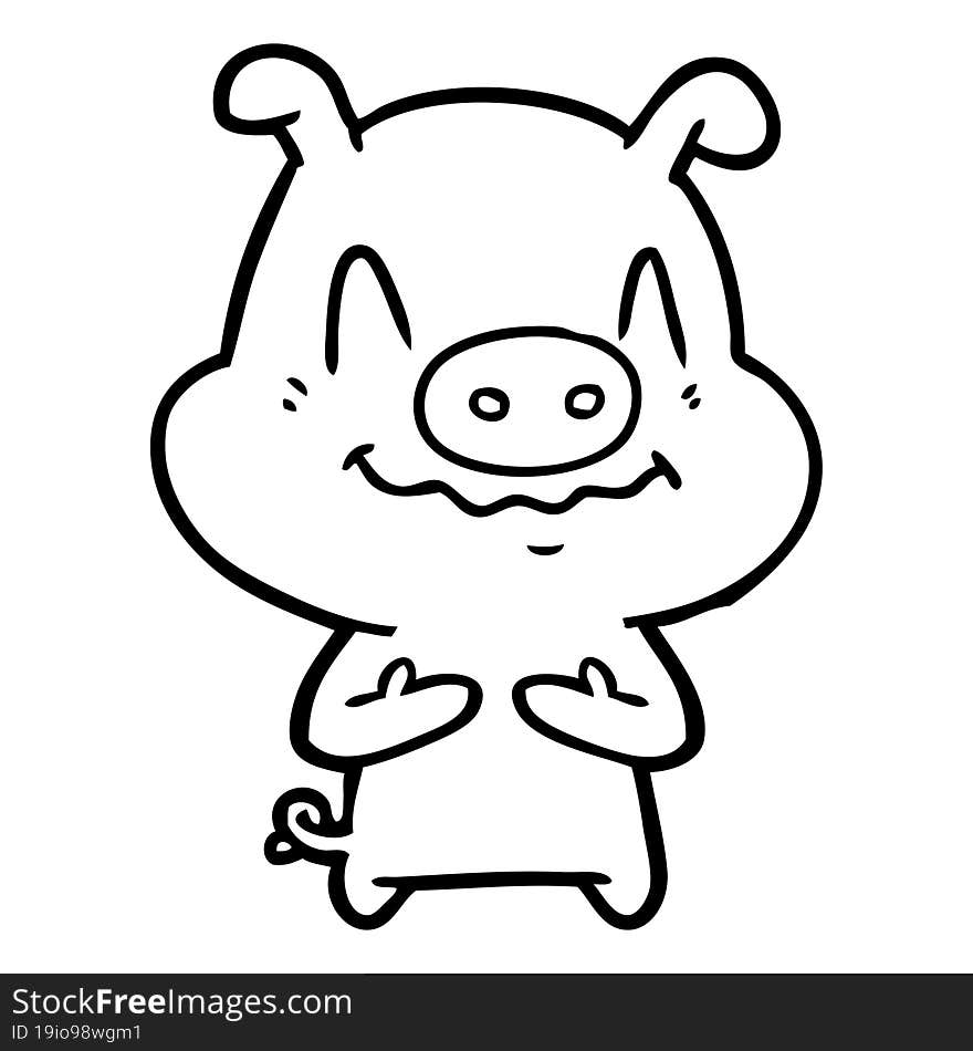 nervous cartoon pig. nervous cartoon pig