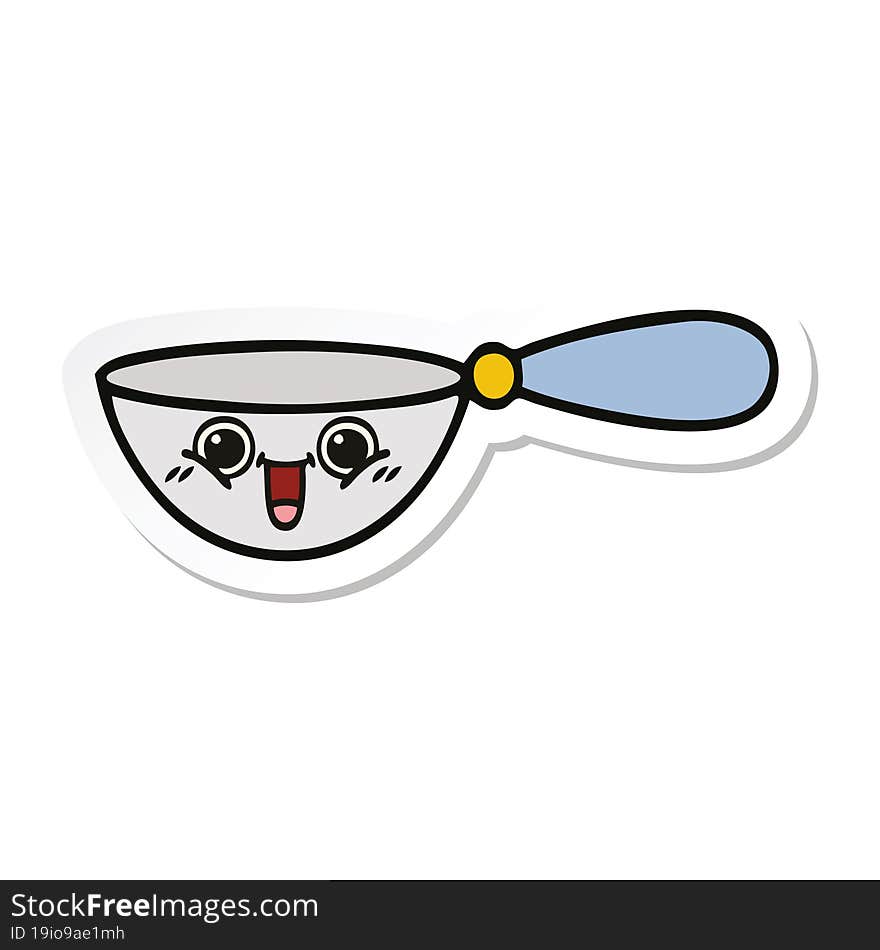 Sticker Of A Cute Cartoon Measuring Spoon