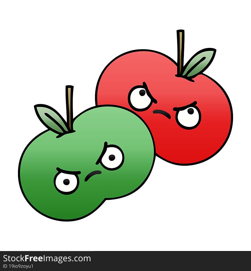 Gradient Shaded Cartoon Apples