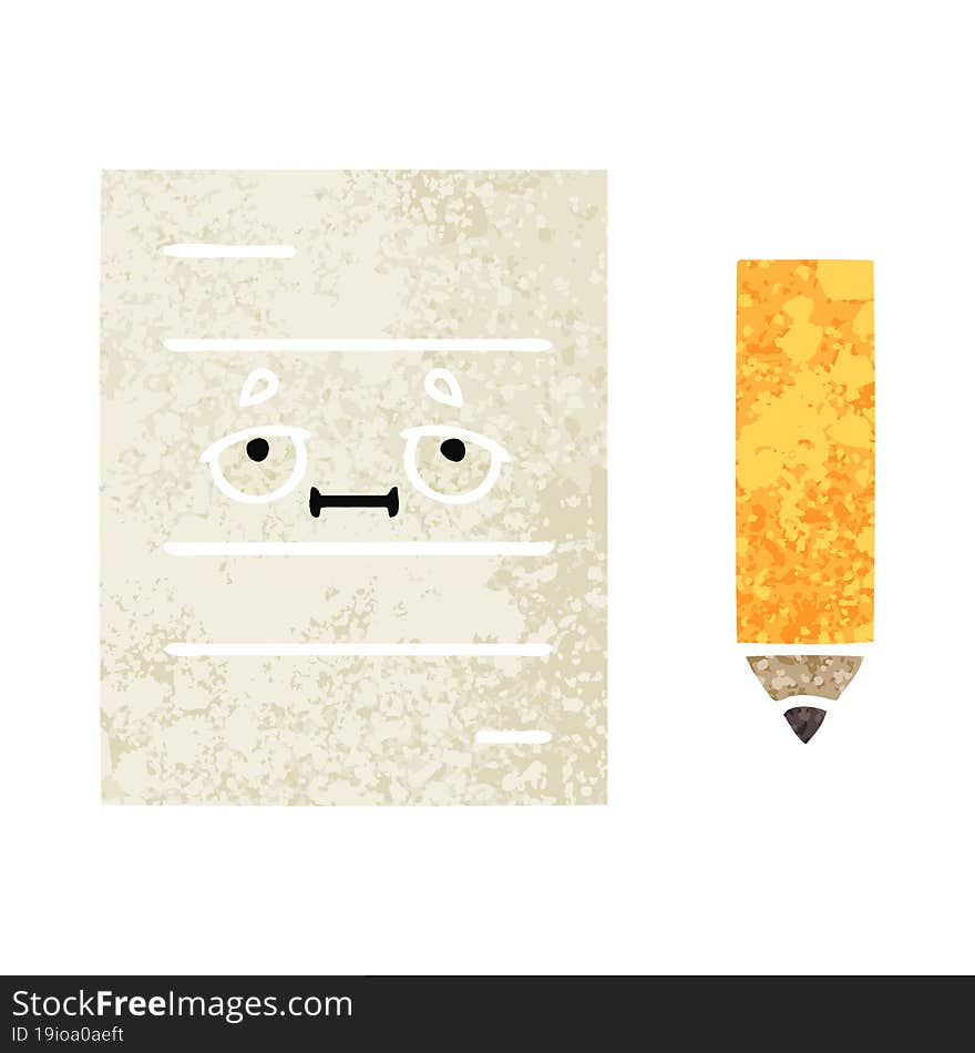 retro illustration style cartoon of a test paper