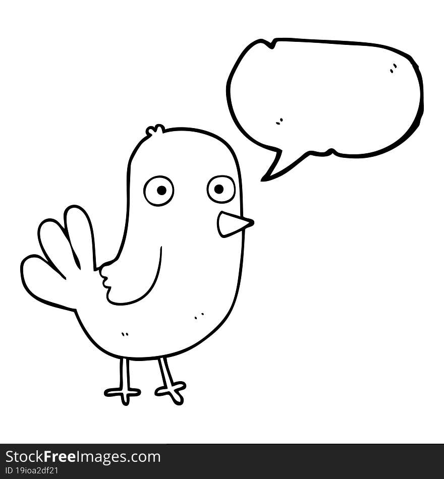 Speech Bubble Cartoon Bird