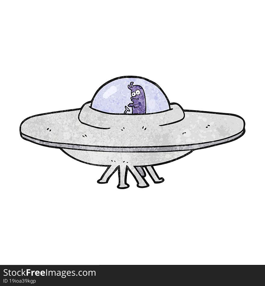 Textured Cartoon Flying Saucer