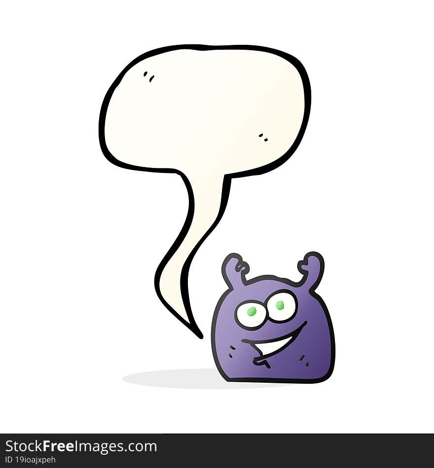 freehand drawn speech bubble cartoon little alien