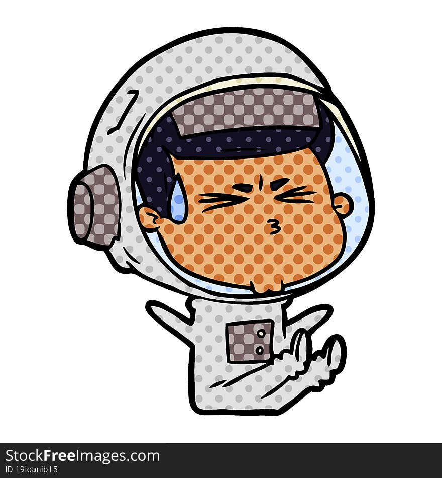 cartoon stressed astronaut. cartoon stressed astronaut