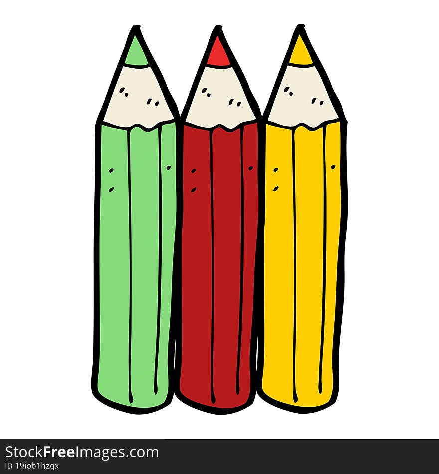 cartoon coloring pencils