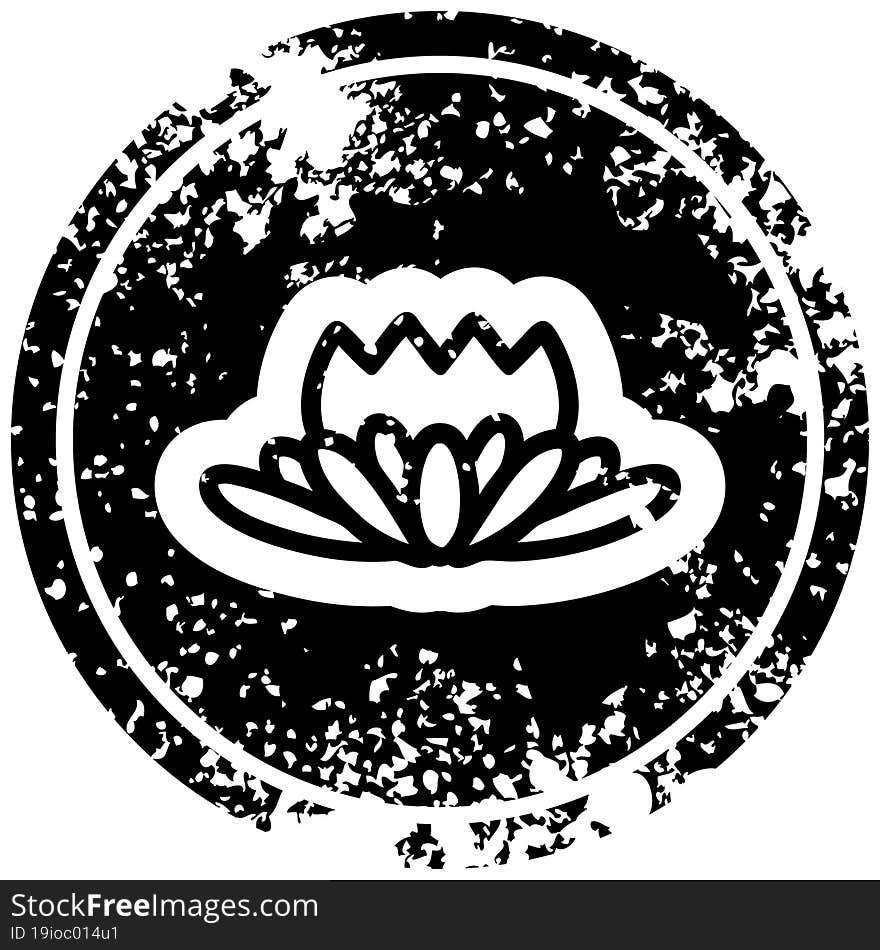 lotus flower distressed icon symbol