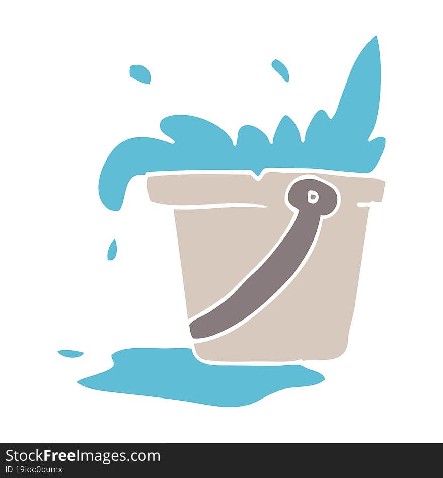 cartoon doodle bucket of water