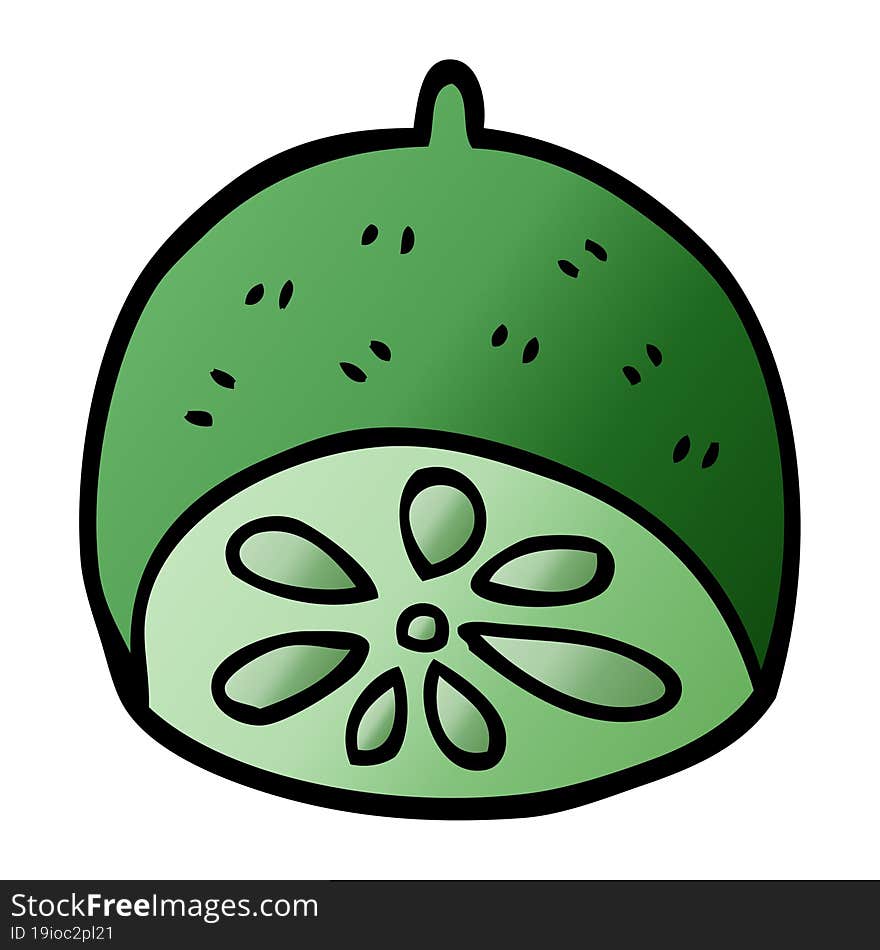 cartoon doodle lime fruit