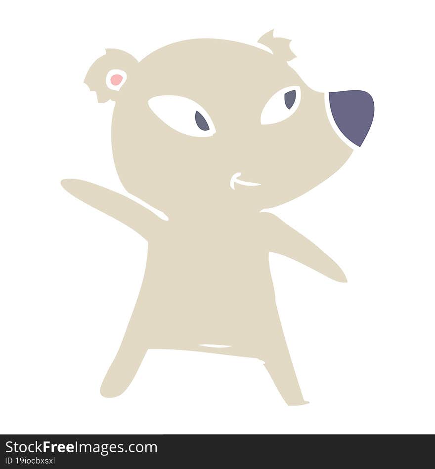 cute flat color style cartoon bear