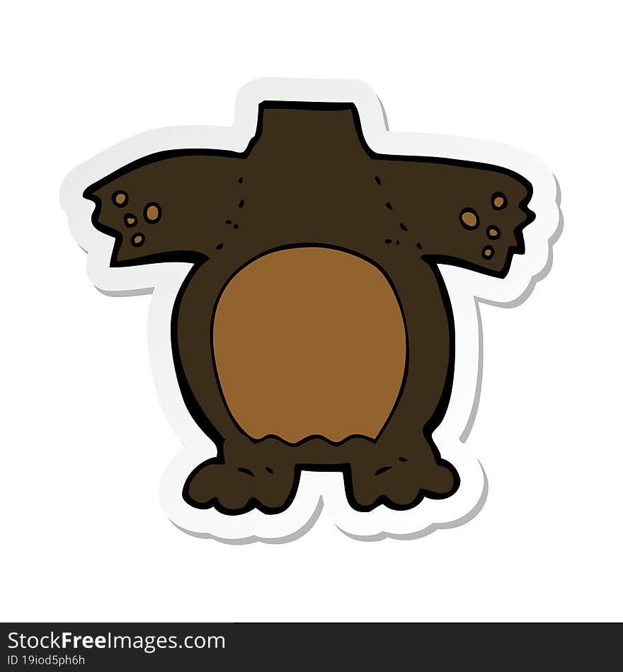 Sticker Of A Cartoon Black Bear Body