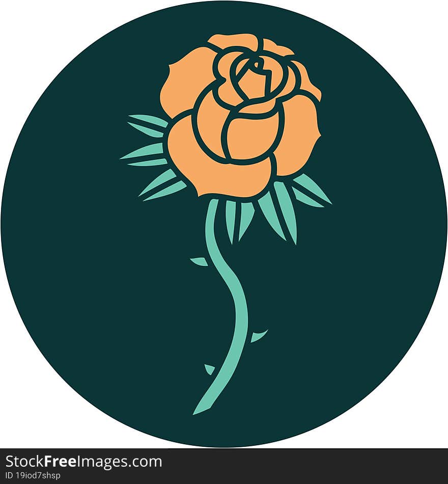 tattoo style icon of a rose