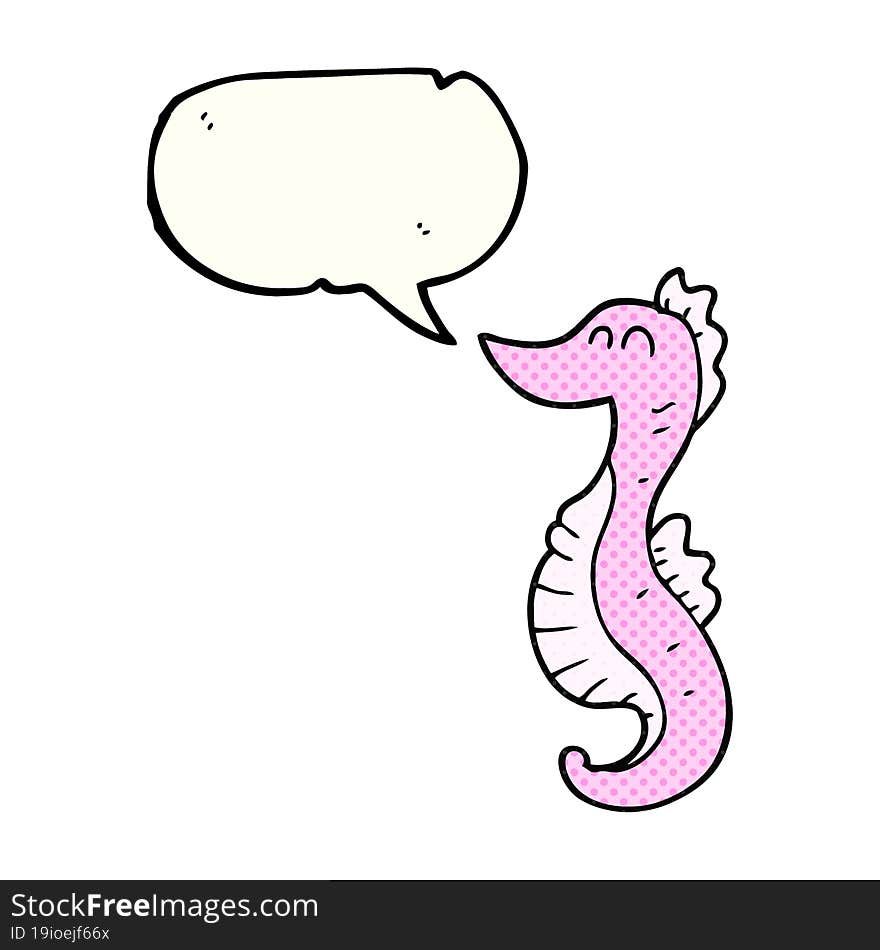 comic book speech bubble cartoon seahorse